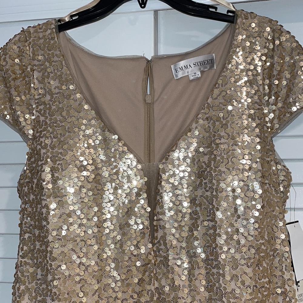 NWT Emma Street Gold Sequin Gown - Picture 2 of 7